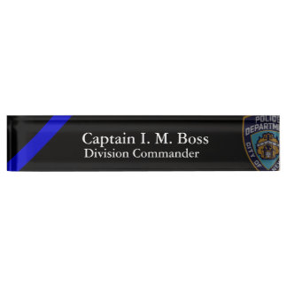 Thin Blue Line NYPD Offset Patch Name Plate