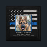 Thin Blue Line - Officer K9 EOW - Police Dog Photo Gift Box<br><div class="desc">Honour your best partner and best friend with tis Thin Blue Line Police Dog Custom Photo Frame Keepsake Box . Personalise with your K9 officer's photo, name, end of watch date . Quote: Born to Love, Trained to Serve, Loyal to the end. COPYRIGHT © 2020 Judy Burrows, Black Dog Art...</div>