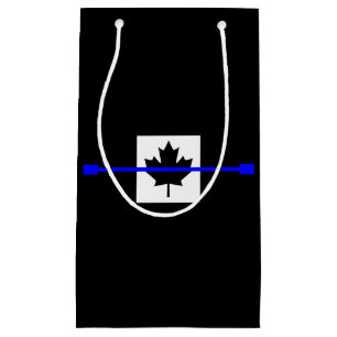 Thin Blue Line on Canadian Flag Decor Small Gift Bag