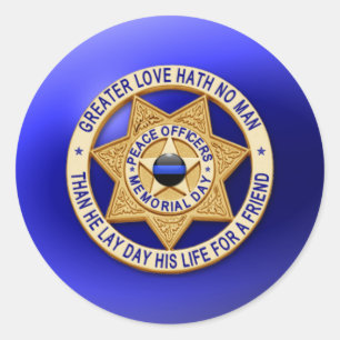 Thin Blue Line One-of-a-Kind Classic Round Sticker