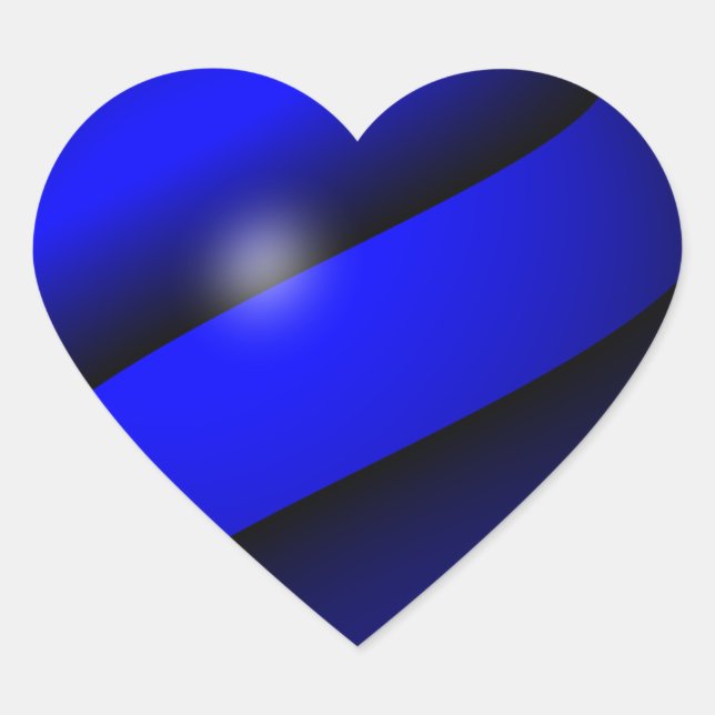 Thin Blue Line One-of-a-Kind Heart Sticker (Front)