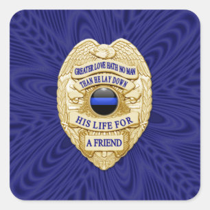Thin Blue Line One-of-a-Kind Square Sticker
