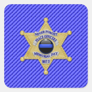 Thin Blue Line One-of-a-Kind Square Sticker