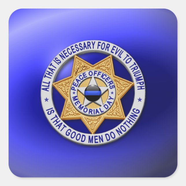 Thin Blue Line One-of-a-Kind Square Sticker (Front)