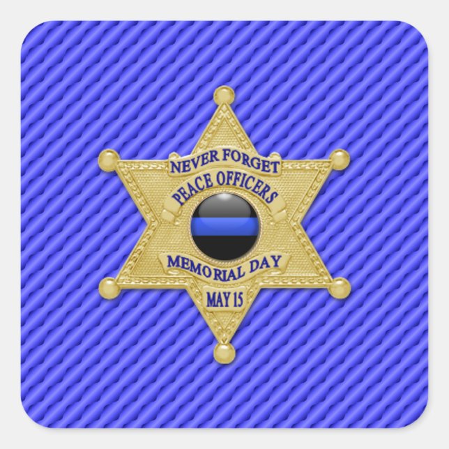 Thin Blue Line One-of-a-Kind Square Sticker (Front)