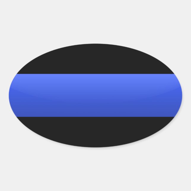 Thin Blue Line Oval Sticker (Front)