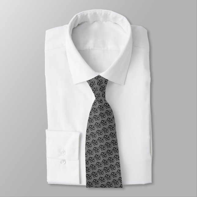 Thin Blue Line Pale Handcuffs and Keys Neck Tie (Tied)