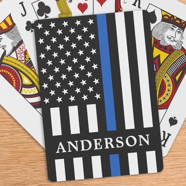 Thin Blue Line Personalised Police Officer Playing Cards (Creator Uploaded)