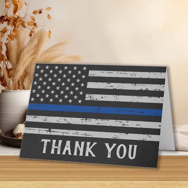 Thin Blue Line Personalised Police Officer Thank You Card (Creator Uploaded)