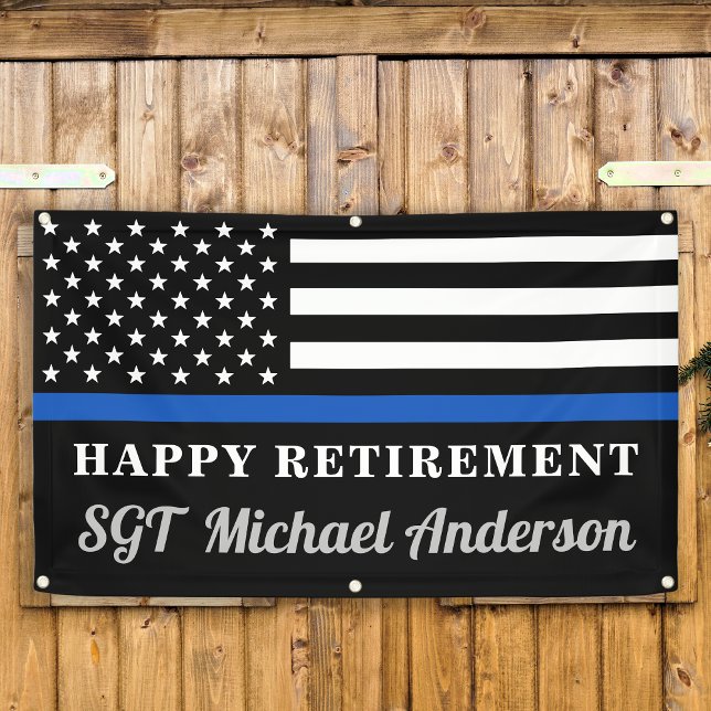 Thin Blue Line Personalised Police Retirement Banner (Creator Uploaded)