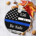 Thin Blue Line Personalized Badge Number Police Key Ring<br><div class="desc">Personalized Thin Blue Line Keychain for police officers and law enforcement . Personalize with Officer's badge number. This personalized police keychain is perfect for police academy graduation gifts to newly graduated officers, or police department gifts. COPYRIGHT © 2020 Judy Burrows, Black Dog Art - All Rights Reserved. Thin Blue Line...</div>