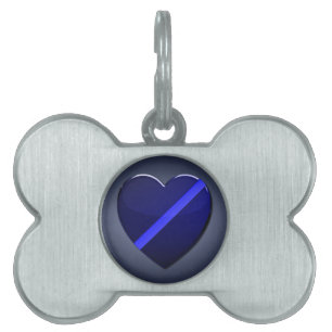 Thin Blue Line Pet Name Tag