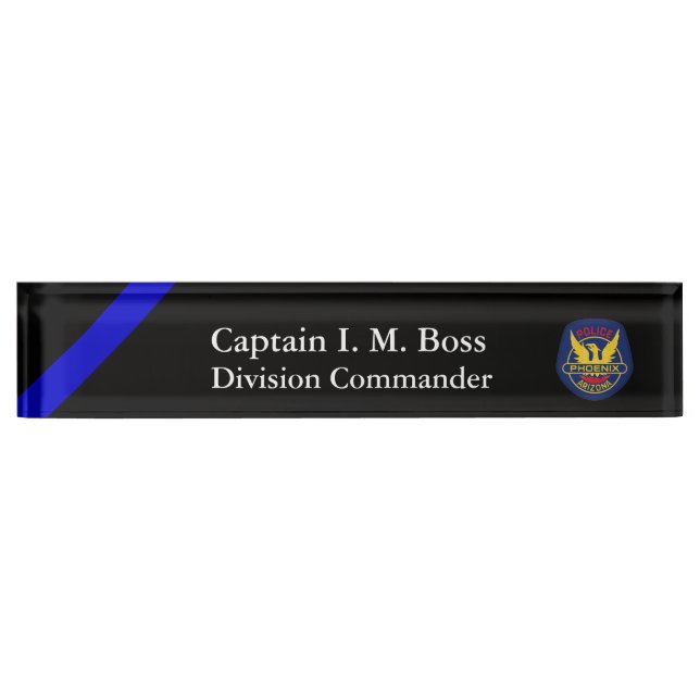 Thin Blue Line - Phoenix PD Patch Desk Name Plate (Front)