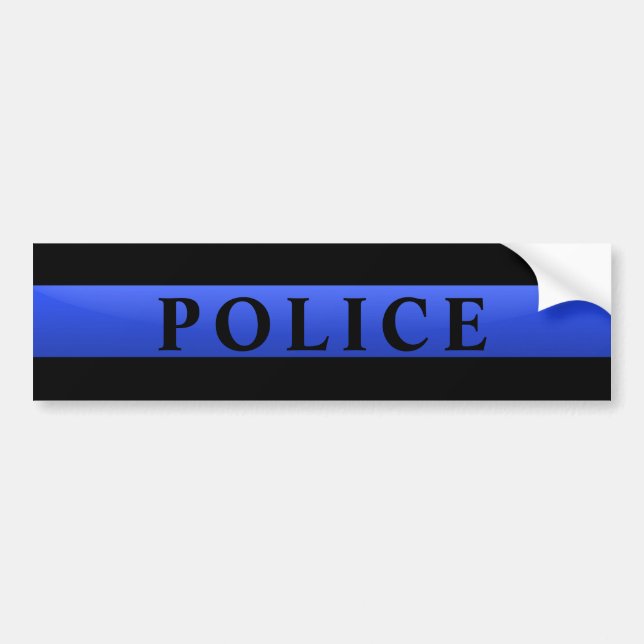 Thin Blue Line Police Bumper Sticker (Front)