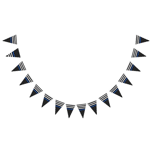 Thin Blue Line Police Bunting Flags (All)