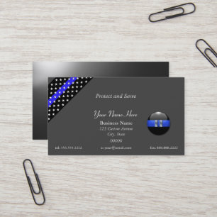 Thin Blue Line Police Captain Business Card