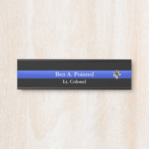 Thin Blue Line - Police Colonel Rank Door Sign