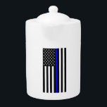 Thin Blue Line Police Cops American Flag<br><div class="desc">The "thin blue line" is a term that typically refers to the concept of the police as the line which keeps society from descending into violent chaos. The "blue" in "thin blue line" refers to the blue colour of the uniforms of many police departments. - This work is ineligible for...</div>