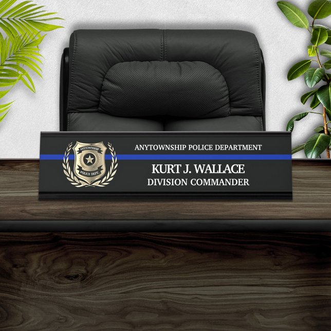 Thin Blue Line Police Desk Name Plate (Creator Uploaded)