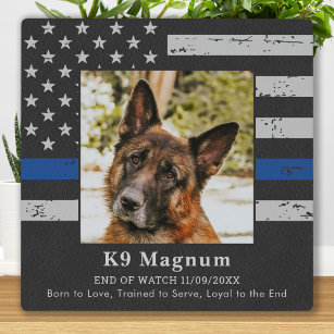 Thin Blue Line - Police Dog Photo EOW - Officer K9 Plaque