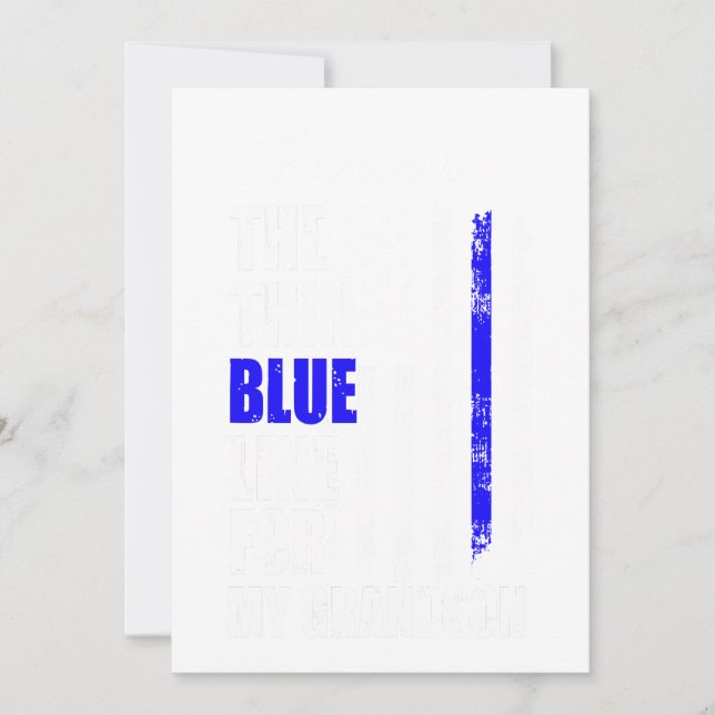Thin Blue Line Police Flag Back The Blue For Gift Holiday Card (Front)
