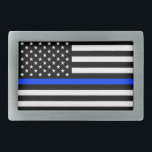 Thin Blue Line Police Flag Belt Buckle<br><div class="desc">Thin Blue Line American flag. Support the Police with this awesome thin blue line flag and show the world that</div>