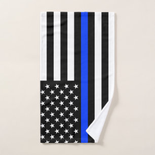 Thin Blue Line Police Flag Hand Towel