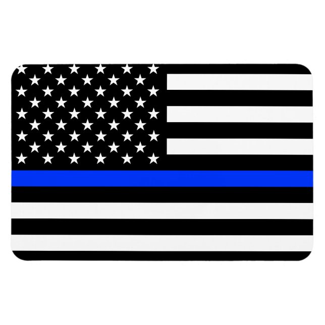 Thin Blue Line Police Flag Magnet (Horizontal)