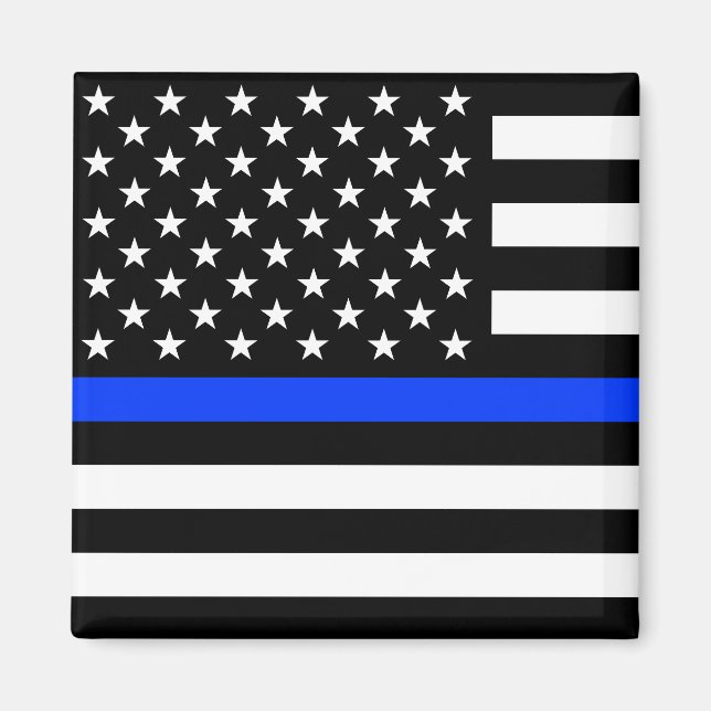 Thin Blue Line Police Flag Magnet (Front)