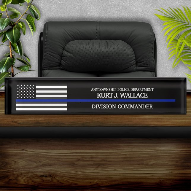 Thin Blue Line Police Flag Nameplate (Creator Uploaded)