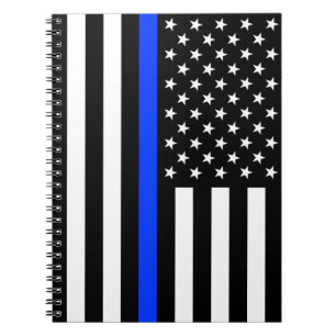 Thin Blue Line Police Flag Notebook