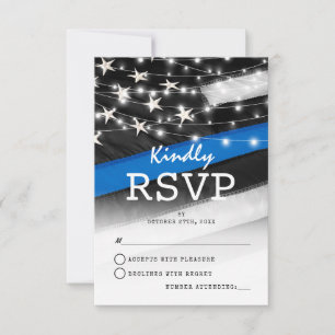 Thin Blue Line   Police Flag RSVP Card