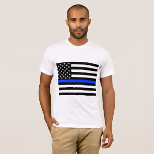 Thin Blue Line Police Flag T-Shirt