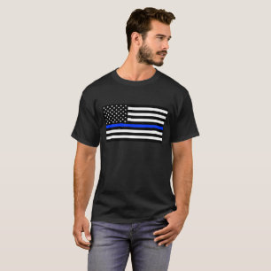 Thin Blue Line Police Flag T-Shirt