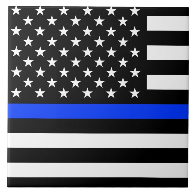 Thin Blue Line Police Flag Tile (Front)