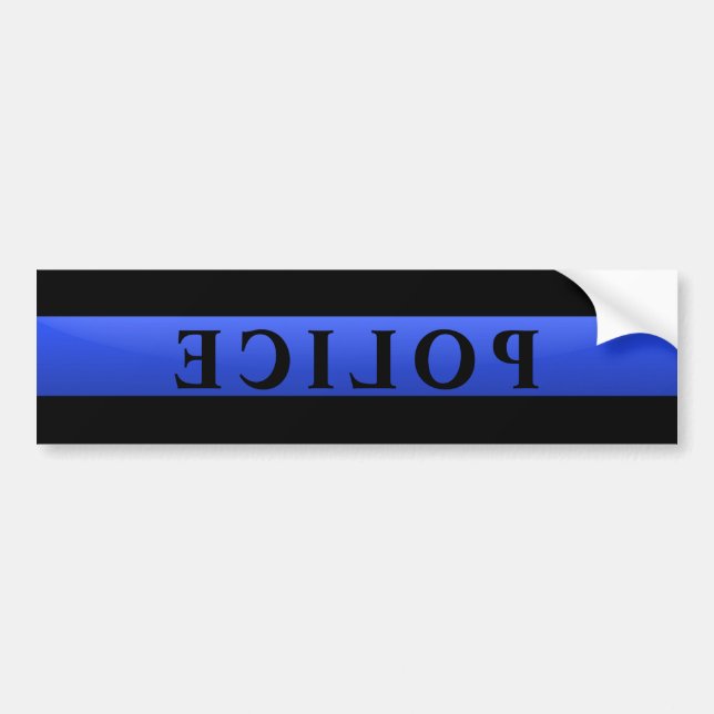 Thin Blue Line Police Front Bumper Sticker (Front)