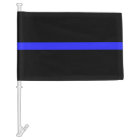 Thin Blue Line Police Funeral Flag