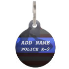 Thin Blue Line Police K9 Dog Tag
