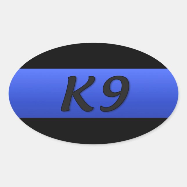 Thin Blue Line Police K9 Rectangular Sticker (Front)