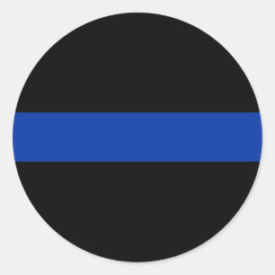thin blue line police law classic round sticker