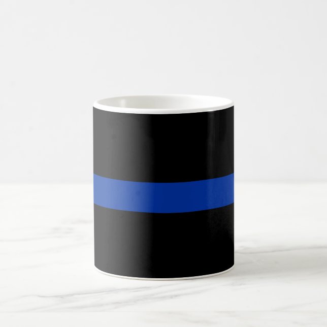 thin blue line police law coffee mug (Center)