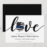 Thin Blue Line Police Law Enforcement Wedding Save