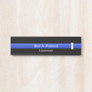 Thin Blue Line - Police Lieutenant Rank Door Sign