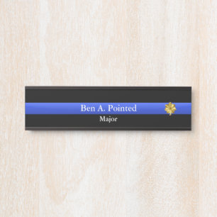 Thin Blue Line - Police Major Rank Door Sign