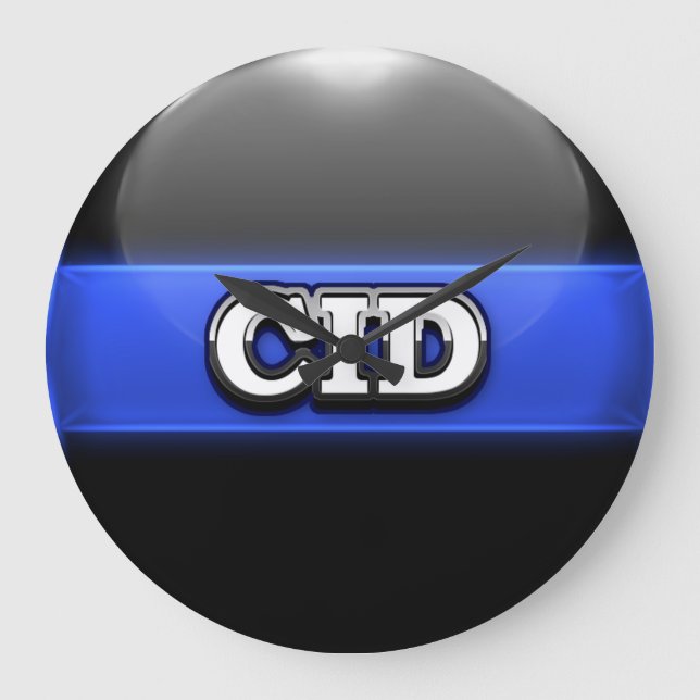 Thin Blue Line Police Office Large Clock (Front)