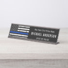 Thin Blue Line Police Officer American Flag