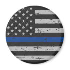 Thin Blue Line - Police Officer - American Flag