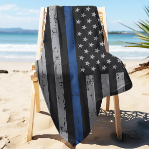 Thin Blue Line - Police Officer - K9 Police Dog Bath Towel