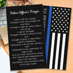 Thin Blue Line Police Officer Prayer Bulk Business Card