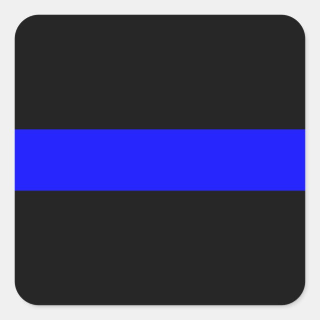 Thin Blue Line Police Officers Memorial Flag Square Sticker (Front)